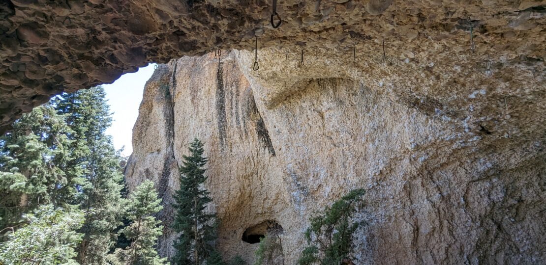 Looking out from inside The Pipe Dream, Maple Canyon Utah