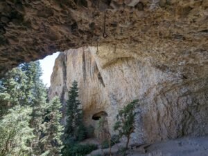 Looking out from inside The Pipe Dream, Maple Canyon Utah